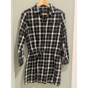 Polo‎ Ralph Lauren Girls Plaid Shirt Dress Drawstring Waist Size 16